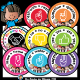Hand Signals Posters Happy and Bright Classroom Decor