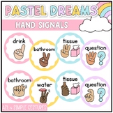 Hand Signals Posters | Pastel Dreams Classroom Decor | EDITABLE