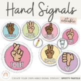 Hand Signals Posters | SPOTTY PASTELS Classroom Decor | EDITABLE