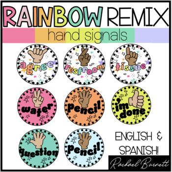 Preview of Hand Signals // Rainbow Remix 90's retro decor