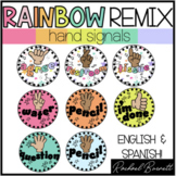 Hand Signals // Rainbow Remix 90's retro decor