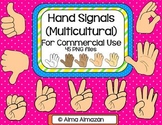 Hand Signals Clip Art for Commercial Use Multicultural