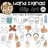 Hand Signals in Color & BW for Comercial Use | ClipArt for