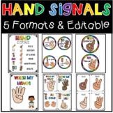 Hand Signals in Five Formats and Editable Back to School C