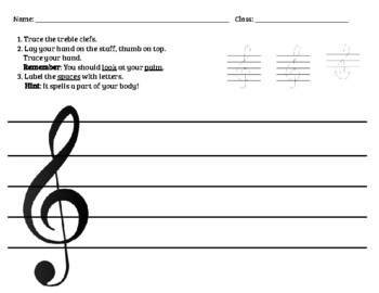 Preview of Hand Staff Practice Tracing for Elementary Beginners