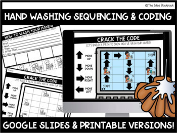 Preview of Hand Washing - Back to School Activity - SEQUENCING & CODING (HOUR OF CODE)