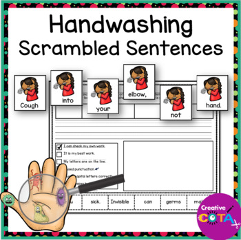 Preview of Occupational Therapy Handwashing Scrambled Build a Sentence Writing Activities