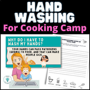 Preview of Hand Washing Lesson for Kids Cooking Camp - Food Safety Activity Kids in Kitchen