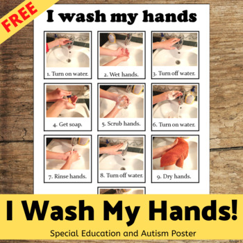 Preview of Hand Washing Poster | Special Education Life Skills FREE