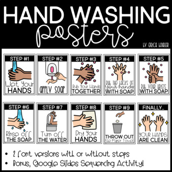 Hand Washing Posters by Erica Bohrer | Teachers Pay Teachers