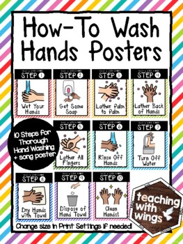 Hand Washing Posters and Book by Teaching with Wings | TpT