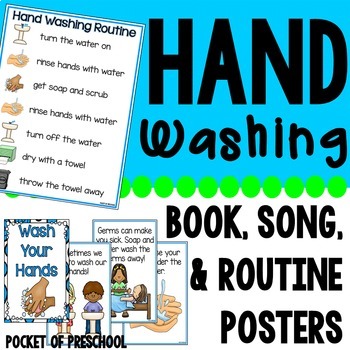 Preview of Hand Washing Routine, Book, Posters, & Song