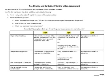 Preview of Hand Washing, Safety and Sanitation FlipGrid Assessment with Rubric