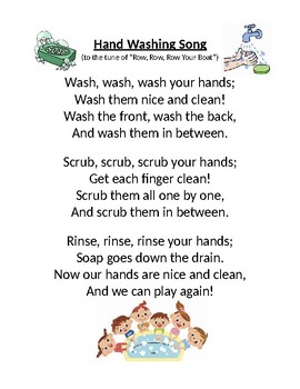 Preview of Hand Washing Song Poster ("Row, Row, Row Your Boat")