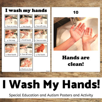 Preview of Hand Washing Visual Posters and Activity | Hygiene Special Education