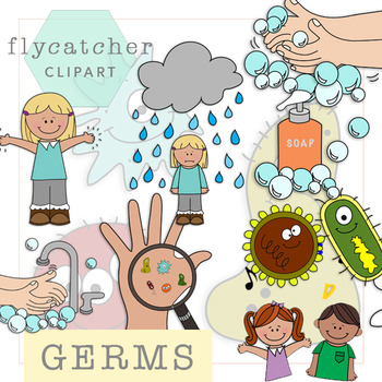 animated germs on hands clipart