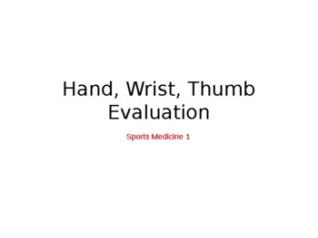 Preview of Hand Wrist Thumb Evaluation Sports Medicine