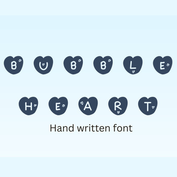Preview of Hand Written Font, Bubble Heart Font, Creative font,  Love Fonts