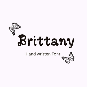 Preview of Hand Written Fonts, Brittany Font, Creative font, beautiful Fonts