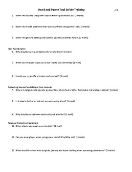 Preview of Hand and Power Tool Safety Training