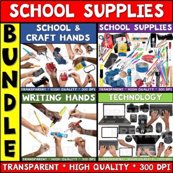 Preview of Hand and School Supplies Scene Creator Movable Mock-up Stock Photo Clipart