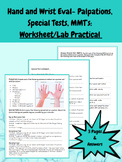 Hand and Wrist Eval: Palpations, Special Tests, MMT's: Wor