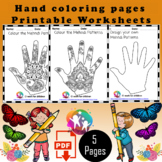 Hand coloring pages and templates