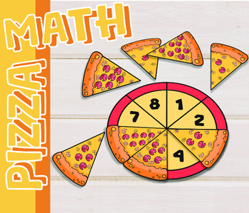 Preview of Hand craft Math Pizza, counting numbers 1-8, A3 size, printable.