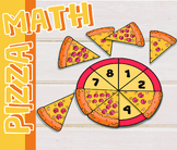 Hand craft Math Pizza, counting numbers 1-8, A3 size, printable.