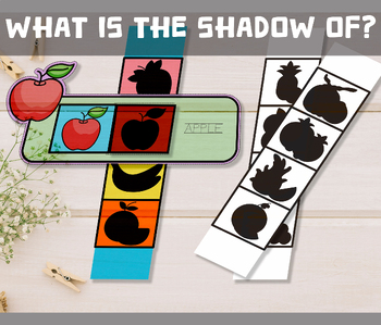 Preview of Hand crafts matching fruit shadow art for kids coloring page.