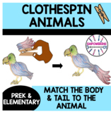 Hand strength CLOTHESPIN fine motor animals! Occupational therapy