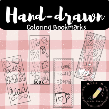 Preview of Hand-drawn Coloring Bookmarks