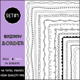 Hand drawn Doodle Skinny Border and Frames Set#1