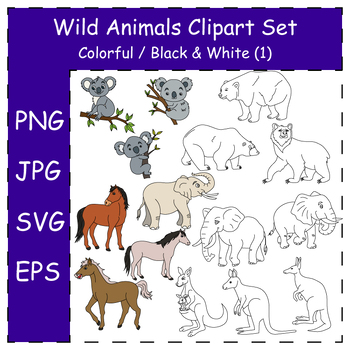 Preview of Hand-drawn Doodle Wild Animals Clipart Collection | Commercial Use