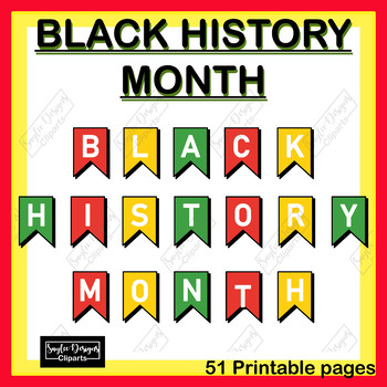 Preview of Black History month , Black life matters , Banner , printable , coloring