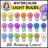 Hand-drawn Watercolor Lightbulb Doodle Clipart in 20 Amazi