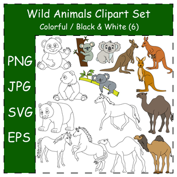 Preview of Hand-drawn Wildlife Clipart. Doodle Wild Animals Collection | Commercial Use