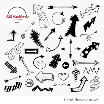 Preview of Hand-drawn arrows clipart, arrows image, vector graphics CL024