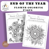 Hand-drawn flower coloring pages (spring, summer activitie