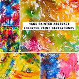 36 Hand painted abstract colorful paint backgrounds. Abstr