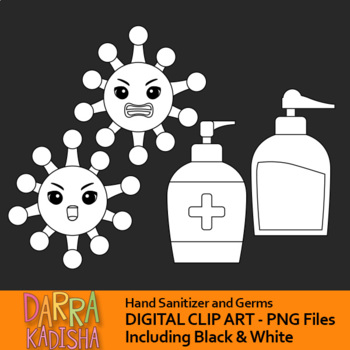 Hand sanitizer and germs clip art by DarraKadisha | TpT