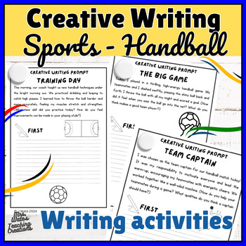Preview of Handball Creative Writing Prompts for the Summer & Writing Worksheet Templates