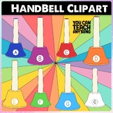 Handbell Clipart Colour Coded Hand Bells with Music Notes Labeled