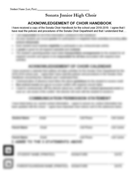 Preview of Handbook Acknowledgment Form Editable