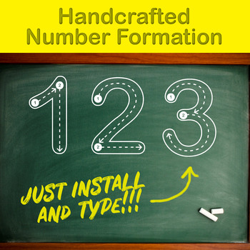 Preview of Handcrafted Number Formation Font for kids
