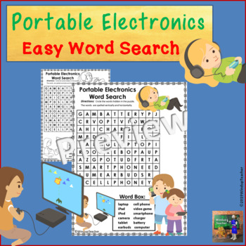 Preview of Portable Electronics Technology Word Search  |  EASY Puzzle