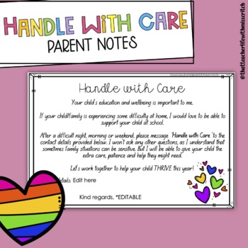 Handle With Care Note