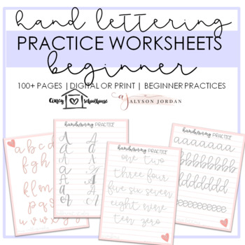 Preview of Handlettering Practice Sheets | Hand Lettering Practice Worksheets | Beginner