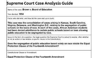Preview of Handout ALL REQUIRED SCOTUS Analysis Guides for AP Gov WITH KEYS