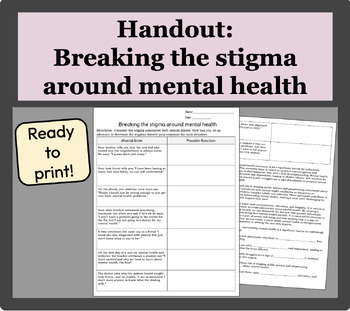 Preview of Handout: Breaking the stigma around mental health